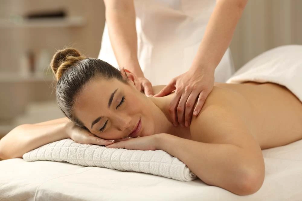 Client receiving a relaxing back massage at Ozone Beauty & Medi Spa in Tweed Heads