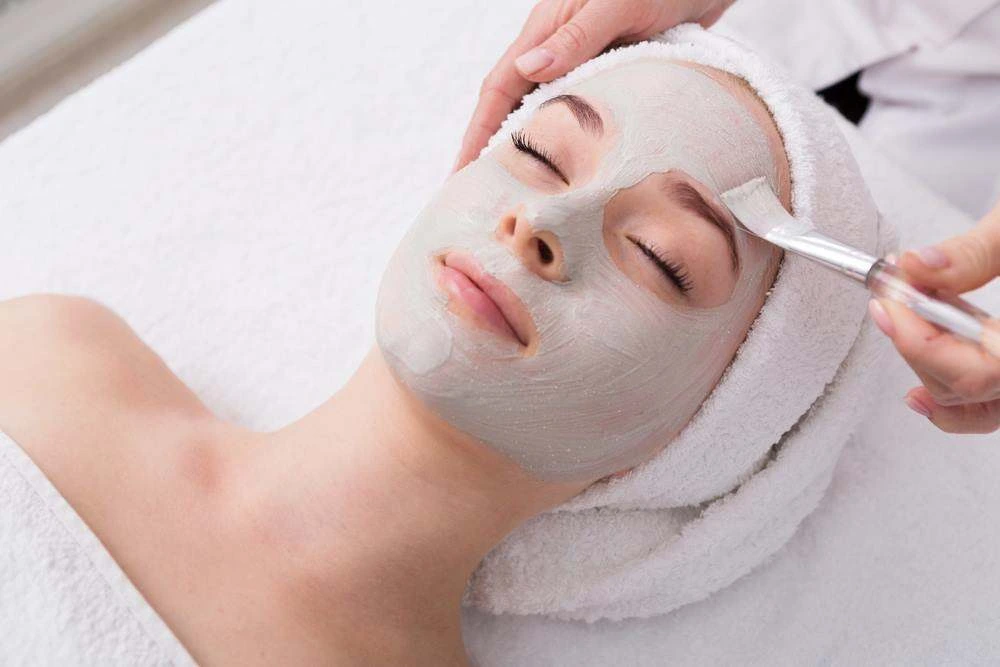 Facial treatment mask being applied at Ozone Beauty & Medi Spa