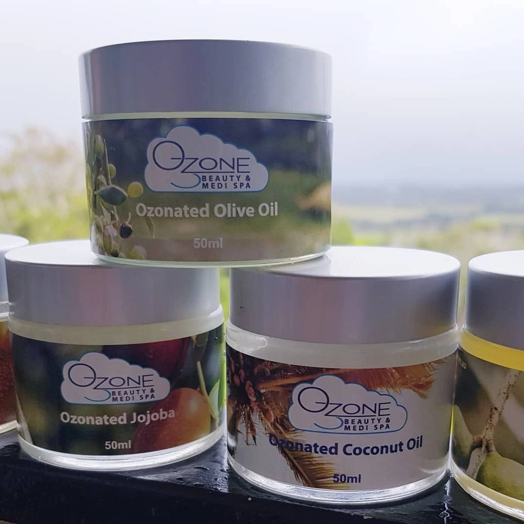 Ozonated organic oil skincare products